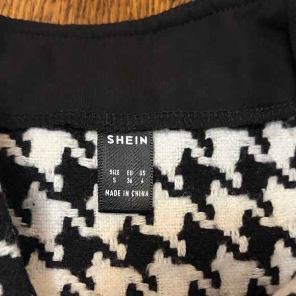 Shein Houndstooth Black and White Skirt - Picture 7 of 8